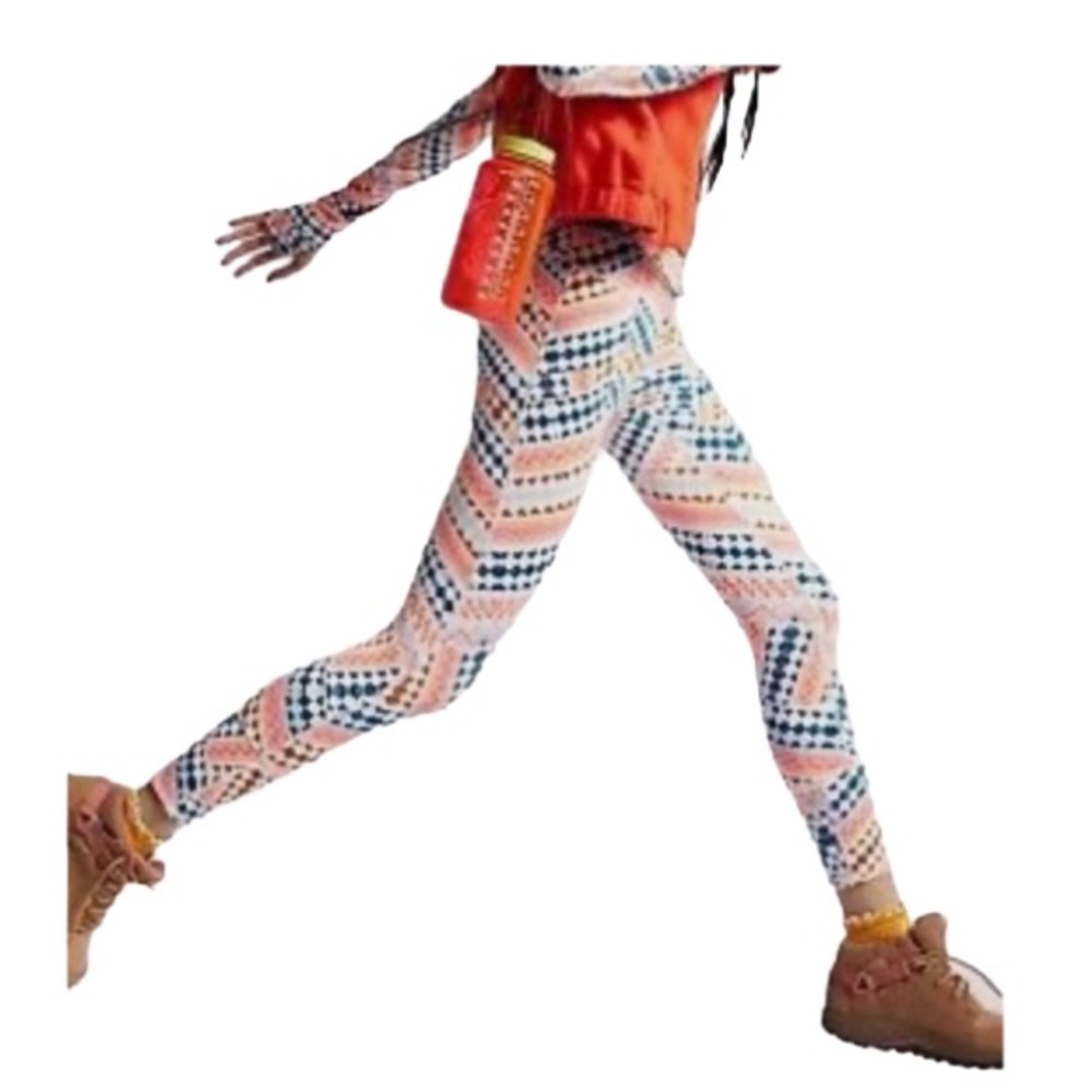 Free People Movement Geometric Boho Fireside Base Layer Leggings Nwot Size Small